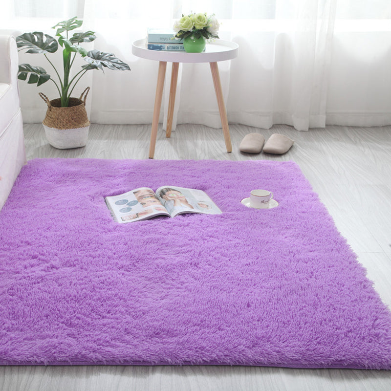 Soft Plain Rug Multicolor Nordic Style Carpet Polypropylene Washable Non-Slip Pet Friendly Rug for Home Purple Clearhalo 'Area Rug' 'Casual' 'Rugs' Rug' 2257603