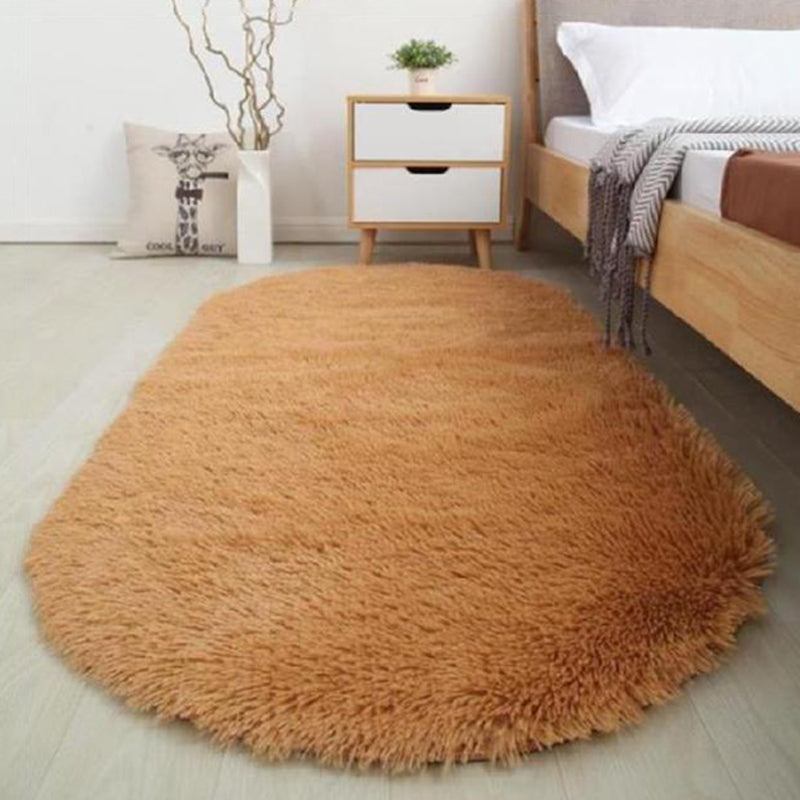 Cozy Nordic Rug Multi-Color Plain Carpet Anti-Slip Backing Rug for Family Room Khaki Clearhalo 'Area Rug' 'Casual' 'Rugs' Rug' 2257612