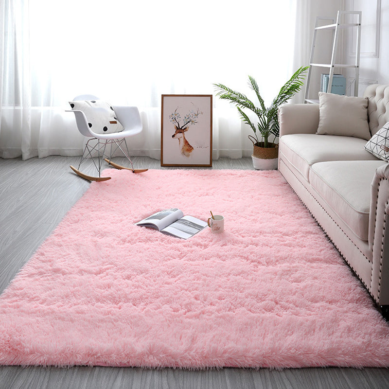 Cozy Nordic Rug Multi-Color Plain Carpet Anti-Slip Backing Rug for Family Room Pink Clearhalo 'Area Rug' 'Casual' 'Rugs' Rug' 2257617