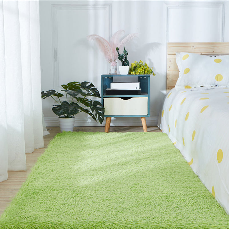 Simplicity Bedroom Area Rug Multi-Colored Plain Rug Shaggy Pet Friendly Anti-Slip Vacuum-Cleaning Rug Fruit Green Clearhalo 'Area Rug' 'Casual' 'Rugs' Rug' 2257628
