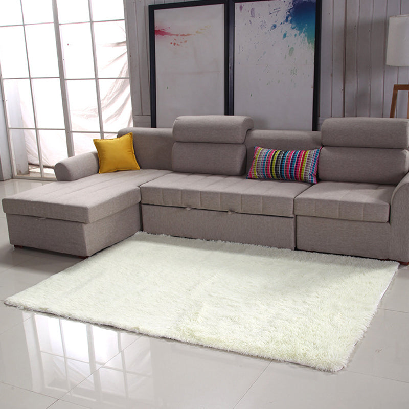 Simple Plain Rug Multicolor Artificial Wool Rug Anti-Slip Pet Friendly Rug for Living Room White Clearhalo 'Area Rug' 'Casual' 'Rugs' Rug' 2257641