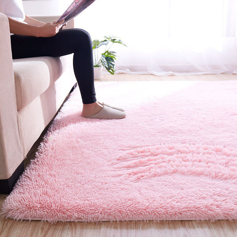 Classic Solid Color Rug Multi Colored Modern Area Carpet Faux Wool Easy Care Rug for Home Pink Clearhalo 'Area Rug' 'Casual' 'Rugs' Rug' 2257647