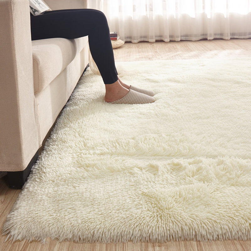 Multi-Color Nordic Indoor Rug Synthetic Wool Plain Rug Non-Slip Pet Friendly Stain Resistant Carpet for Great Room Cream Clearhalo 'Area Rug' 'Casual' 'Rugs' Rug' 2257659