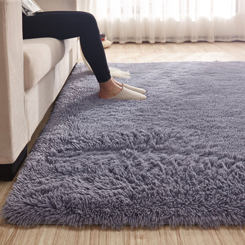 Multi-Color Nordic Indoor Rug Synthetic Wool Plain Rug Non-Slip Pet Friendly Stain Resistant Carpet for Great Room Silver Gray Clearhalo 'Area Rug' 'Casual' 'Rugs' Rug' 2257669