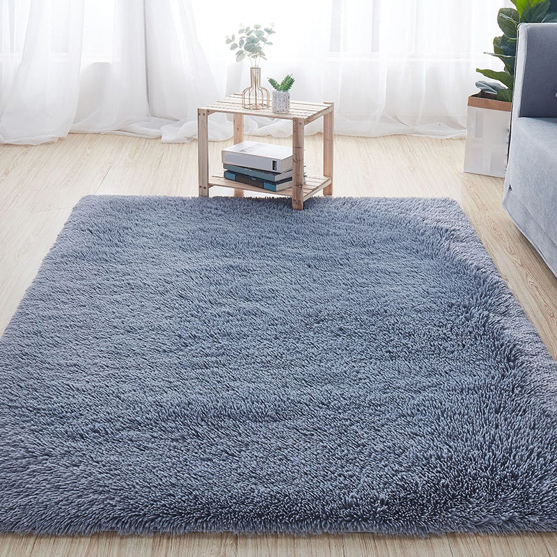 Comfort Solid Color Rug Multi-Color Scandinavian Carpet Plush Stain Resistant Anti-Slip Backing Machine Washable Rug for Home Silver Gray Clearhalo 'Area Rug' 'Casual' 'Rugs' Rug' 2257692