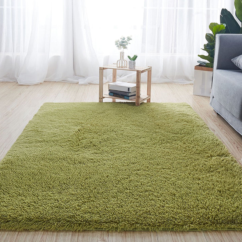 Comfort Solid Color Rug Multi-Color Scandinavian Carpet Plush Stain Resistant Anti-Slip Backing Machine Washable Rug for Home Green Clearhalo 'Area Rug' 'Casual' 'Rugs' Rug' 2257695