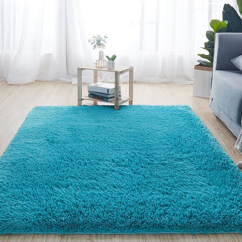 Comfort Solid Color Rug Multi-Color Scandinavian Carpet Plush Stain Resistant Anti-Slip Backing Machine Washable Rug for Home Blue Clearhalo 'Area Rug' 'Casual' 'Rugs' Rug' 2257697