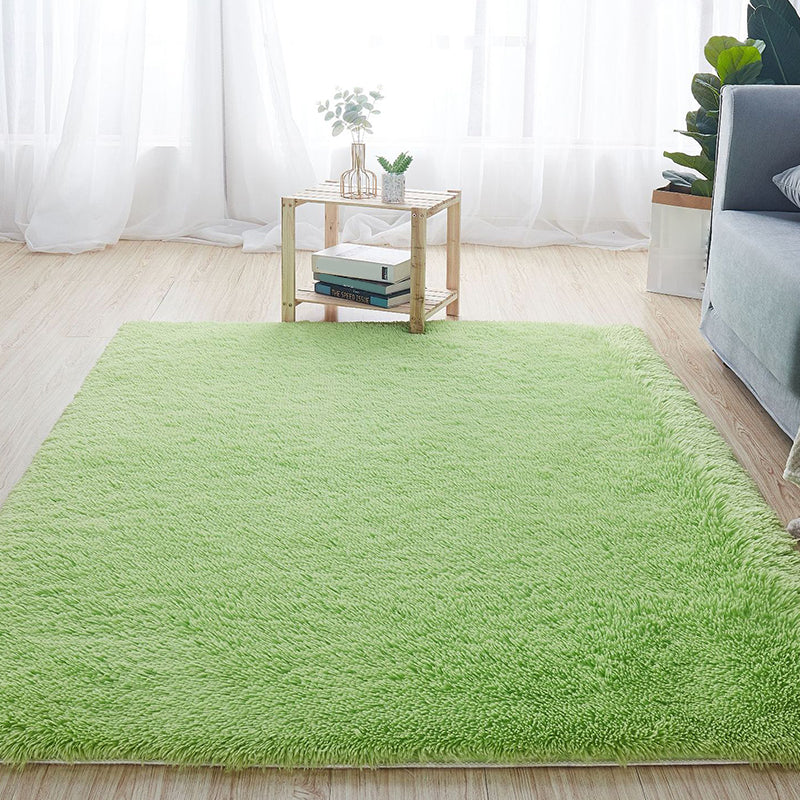Comfort Solid Color Rug Multi-Color Scandinavian Carpet Plush Stain Resistant Anti-Slip Backing Machine Washable Rug for Home Fruit Green Clearhalo 'Area Rug' 'Casual' 'Rugs' Rug' 2257699