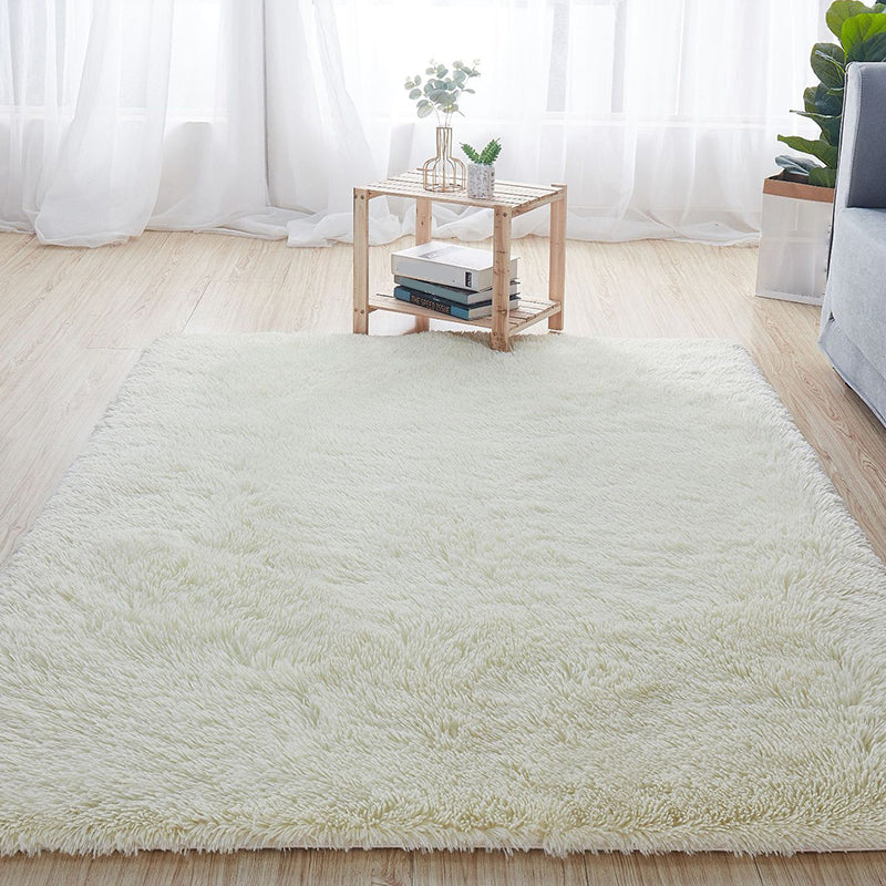 Comfort Solid Color Rug Multi-Color Scandinavian Carpet Plush Stain Resistant Anti-Slip Backing Machine Washable Rug for Home White Clearhalo 'Area Rug' 'Casual' 'Rugs' Rug' 2257701