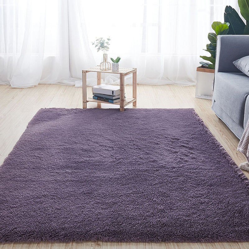 Comfort Solid Color Rug Multi-Color Scandinavian Carpet Plush Stain Resistant Anti-Slip Backing Machine Washable Rug for Home Dark Purple Clearhalo 'Area Rug' 'Casual' 'Rugs' Rug' 2257702