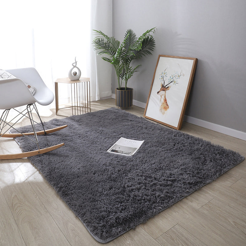 Natural Minimalist Rug Multicolor Plain Rug Anti-Slip Backing Pet Friendly Stain Resistant Rug for Drawing Room Silver Gray Clearhalo 'Area Rug' 'Casual' 'Rugs' Rug' 2257712