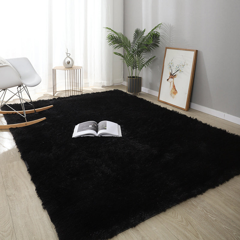 Natural Minimalist Rug Multicolor Plain Rug Anti-Slip Backing Pet Friendly Stain Resistant Rug for Drawing Room Black Clearhalo 'Area Rug' 'Casual' 'Rugs' Rug' 2257716