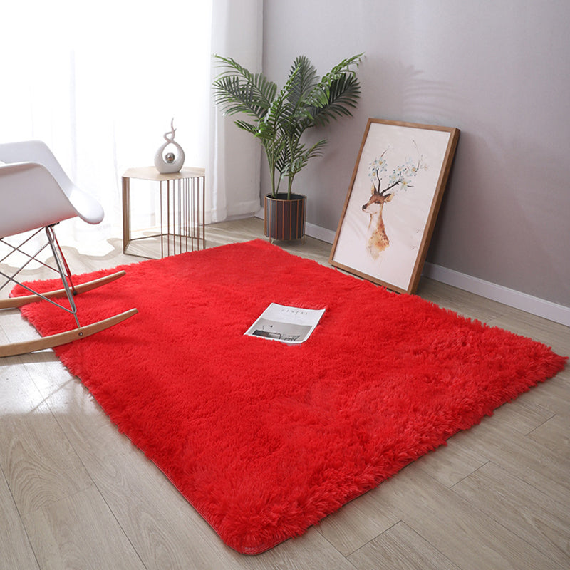 Natural Minimalist Rug Multicolor Plain Rug Anti-Slip Backing Pet Friendly Stain Resistant Rug for Drawing Room Red Clearhalo 'Area Rug' 'Casual' 'Rugs' Rug' 2257720