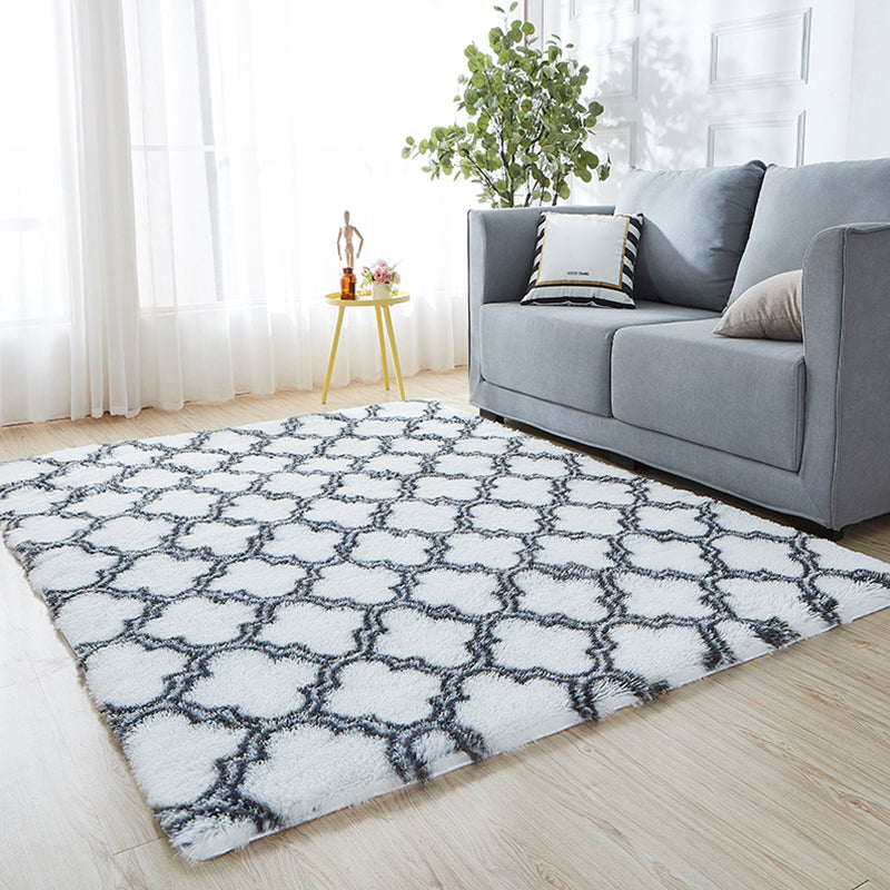 Multi-Color Graphic Rug Artificial Wool Casual Carpet Anti-Slip Stain Resistant Pet Friendly Rug for Living Room White-Gray Clearhalo 'Area Rug' 'Casual' 'Rugs' Rug' 2257724