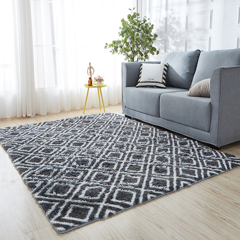 Multi-Color Graphic Rug Artificial Wool Casual Carpet Anti-Slip Stain Resistant Pet Friendly Rug for Living Room Dark Gray Clearhalo 'Area Rug' 'Casual' 'Rugs' Rug' 2257732
