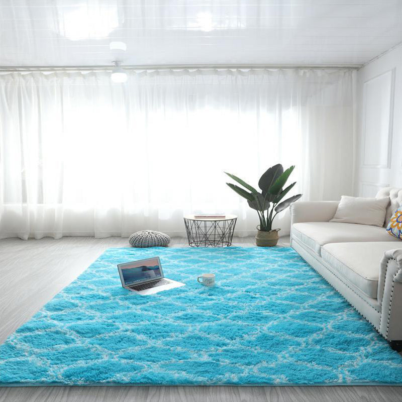 Relaxing Geometry Rug Multi Colored Modern Rug Shaggy Machine Washable Stain Resistant Non-Slip Backing Rug for Home Sky Blue Clearhalo 'Area Rug' 'Casual' 'Rugs' Rug' 2257745