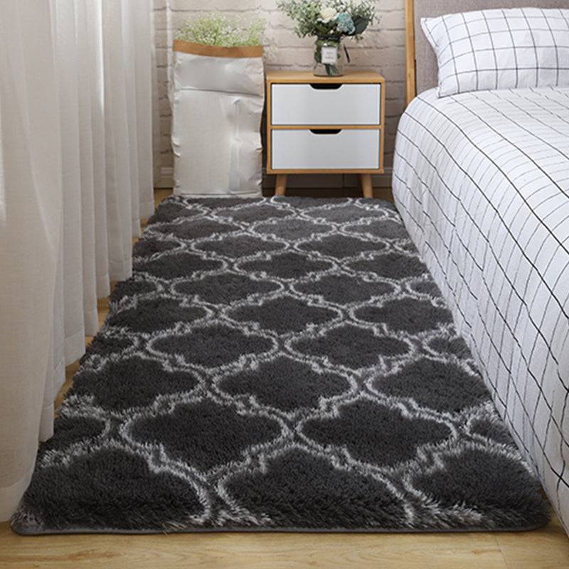 Modern Graphic Printed Rug Multi-Color Fluffy Rug Non-Slip Backing Stain Resistant Washable Rug for Bedroom Dark Gray Clearhalo 'Area Rug' 'Casual' 'Rugs' Rug' 2257759