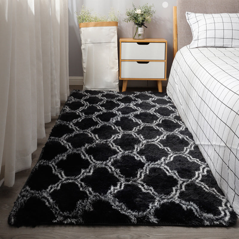 Modern Graphic Printed Rug Multi-Color Fluffy Rug Non-Slip Backing Stain Resistant Washable Rug for Bedroom Black Clearhalo 'Area Rug' 'Casual' 'Rugs' Rug' 2257762
