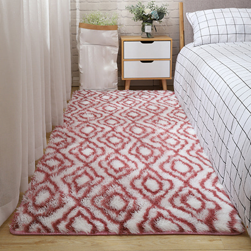 Modern Graphic Printed Rug Multi-Color Fluffy Rug Non-Slip Backing Stain Resistant Washable Rug for Bedroom Red Clearhalo 'Area Rug' 'Casual' 'Rugs' Rug' 2257768