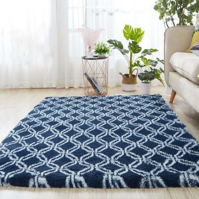 Multicolor Home Decoration Rug Casual Tie Dye Graphic Print Carpet Plush Stain Resistant Pet Friendly Non-Slip Rug Dark Blue Clearhalo 'Area Rug' 'Casual' 'Rugs' Rug' 2257773