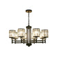Retro Cylindrical Chandelier Pendant Light Crystal 3/6/8 Lights Hanging Light Kit in Black with Adjustable Chain Clearhalo 'Ceiling Lights' 'Chandeliers' 'Modern Chandeliers' 'Modern' Lighting' 225781