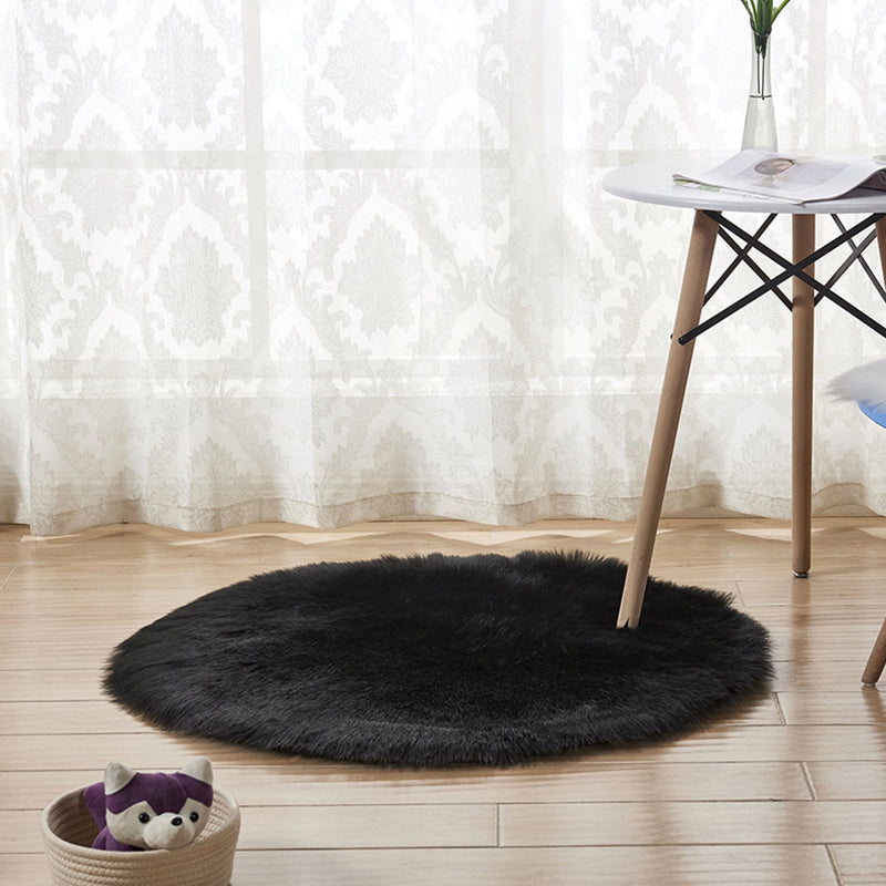 Relaxing Nordic Rug Multi-Color Plain Carpet Easy Care Shaggy Rug for Girls Bedroom Black Clearhalo 'Area Rug' 'Casual' 'Rugs' Rug' 2257820