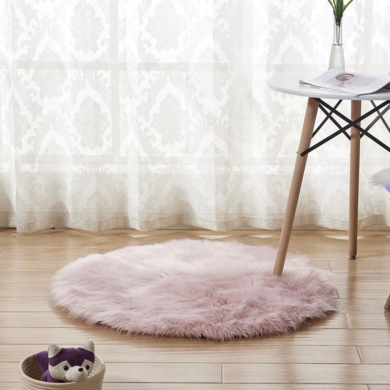 Relaxing Nordic Rug Multi-Color Plain Carpet Easy Care Shaggy Rug for Girls Bedroom Pink Clearhalo 'Area Rug' 'Casual' 'Rugs' Rug' 2257823
