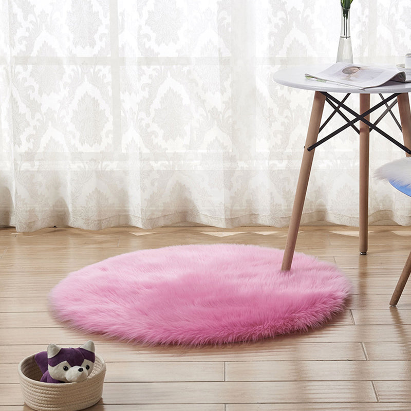 Relaxing Nordic Rug Multi-Color Plain Carpet Easy Care Shaggy Rug for Girls Bedroom Rose Red Clearhalo 'Area Rug' 'Casual' 'Rugs' Rug' 2257828