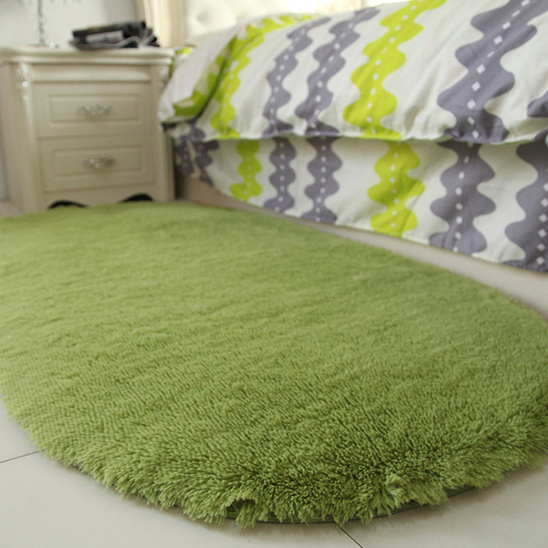 Minimalist Bedroom Rug Multi Colored Plain Rug Shaggy Stain Resistant Machine Washable Non-Slip Rug Green Clearhalo 'Area Rug' 'Casual' 'Rugs' Rug' 2257829
