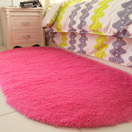 Minimalist Bedroom Rug Multi Colored Plain Rug Shaggy Stain Resistant Machine Washable Non-Slip Rug Rose Red Clearhalo 'Area Rug' 'Casual' 'Rugs' Rug' 2257832