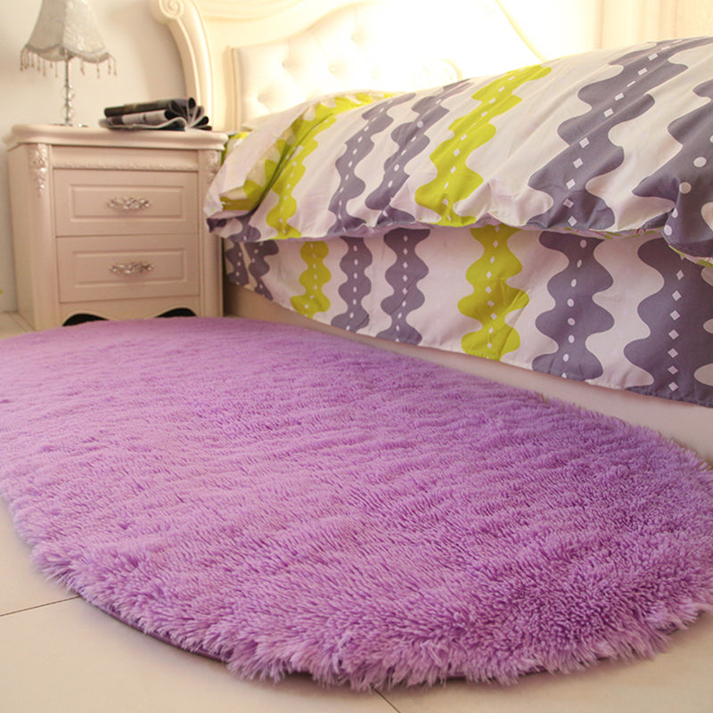 Minimalist Bedroom Rug Multi Colored Plain Rug Shaggy Stain Resistant Machine Washable Non-Slip Rug Light Purple Clearhalo 'Area Rug' 'Casual' 'Rugs' Rug' 2257835