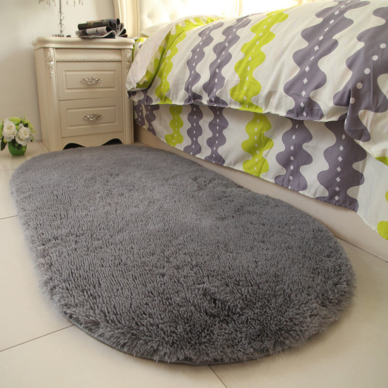 Minimalist Bedroom Rug Multi Colored Plain Rug Shaggy Stain Resistant Machine Washable Non-Slip Rug Light Gray Clearhalo 'Area Rug' 'Casual' 'Rugs' Rug' 2257836