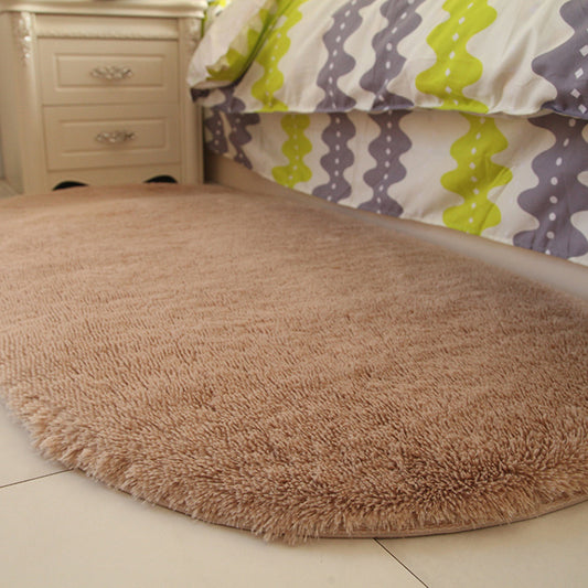 Minimalist Bedroom Rug Multi Colored Plain Rug Shaggy Stain Resistant Machine Washable Non-Slip Rug Light Camel Clearhalo 'Area Rug' 'Casual' 'Rugs' Rug' 2257837