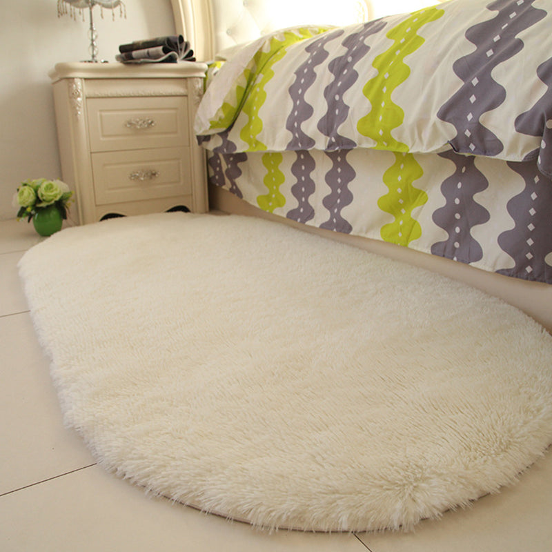 Minimalist Bedroom Rug Multi Colored Plain Rug Shaggy Stain Resistant Machine Washable Non-Slip Rug Cream Clearhalo 'Area Rug' 'Casual' 'Rugs' Rug' 2257838