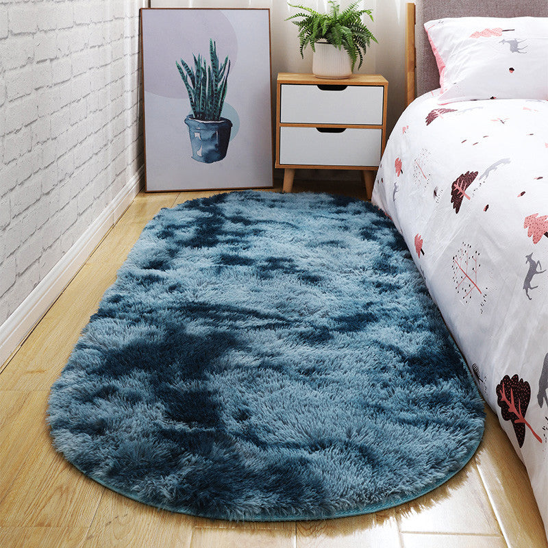 Casual Tie-Dye Rug Multi-Color Plush Carpet Machine Washable Anti-Slip Stain Resistant Rug for Bedroom Peacock Blue Clearhalo 'Area Rug' 'Casual' 'Rugs' Rug' 2257844
