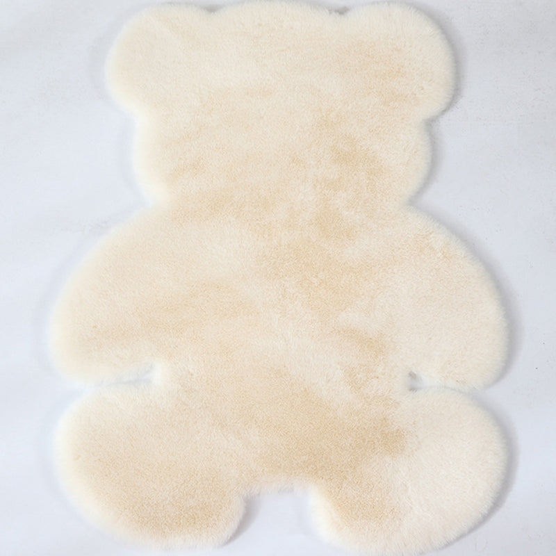 Bear Shaped Plain Rug Multicolor Cartoon Rug Artificial Wool Easy Care Rug for Kids Bedroom Cream Clearhalo 'Area Rug' 'Casual' 'Rugs' Rug' 2257851