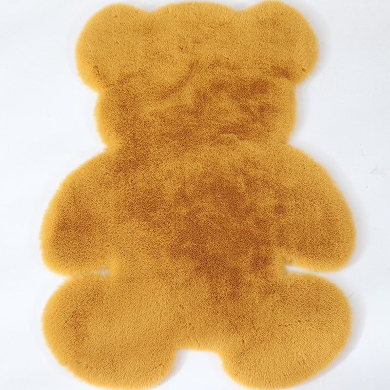 Bear Shaped Plain Rug Multicolor Cartoon Rug Artificial Wool Easy Care Rug for Kids Bedroom Yellow Clearhalo 'Area Rug' 'Casual' 'Rugs' Rug' 2257857