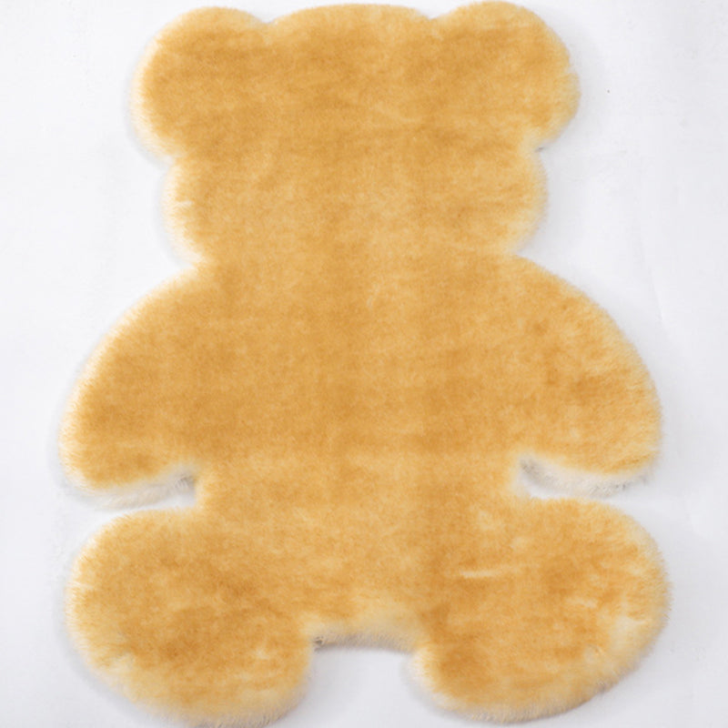 Bear Shaped Plain Rug Multicolor Cartoon Rug Artificial Wool Easy Care Rug for Kids Bedroom Ginger Clearhalo 'Area Rug' 'Casual' 'Rugs' Rug' 2257859
