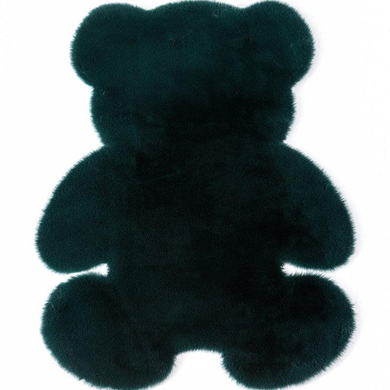 Bear Shaped Plain Rug Multicolor Cartoon Rug Artificial Wool Easy Care Rug for Kids Bedroom Blackish Green Clearhalo 'Area Rug' 'Casual' 'Rugs' Rug' 2257861