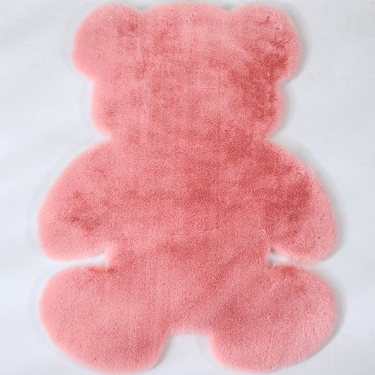 Bear Shaped Plain Rug Multicolor Cartoon Rug Artificial Wool Easy Care Rug for Kids Bedroom Pink Clearhalo 'Area Rug' 'Casual' 'Rugs' Rug' 2257862