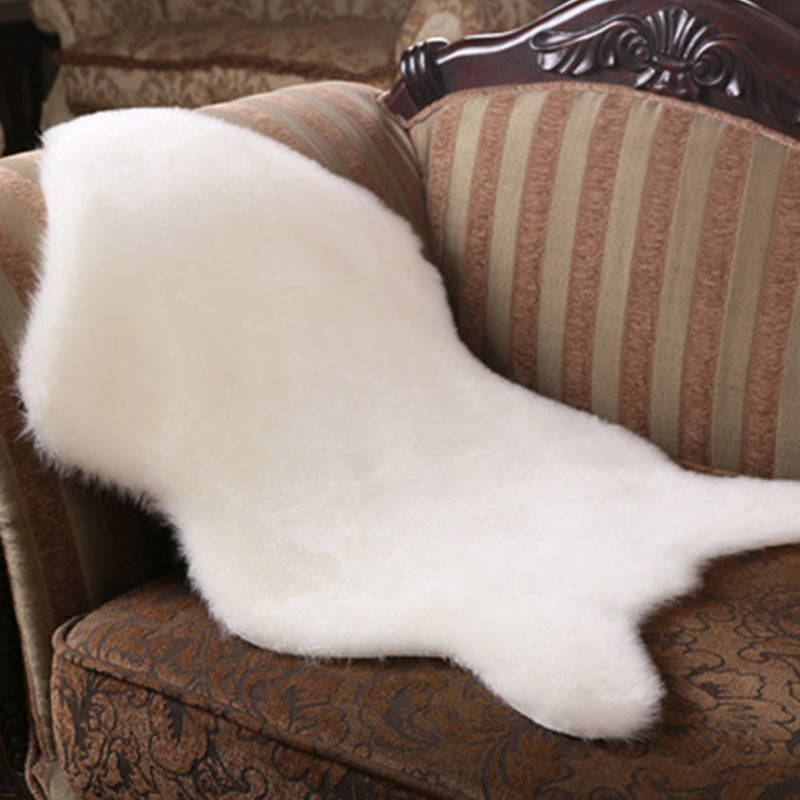 Fish Shaped Solid Color Rug Multi Color Simplicity Carpet Fluffy Pet Friendly Anti-Slip Rug for Living Room White Clearhalo 'Area Rug' 'Casual' 'Rugs' Rug' 2257868