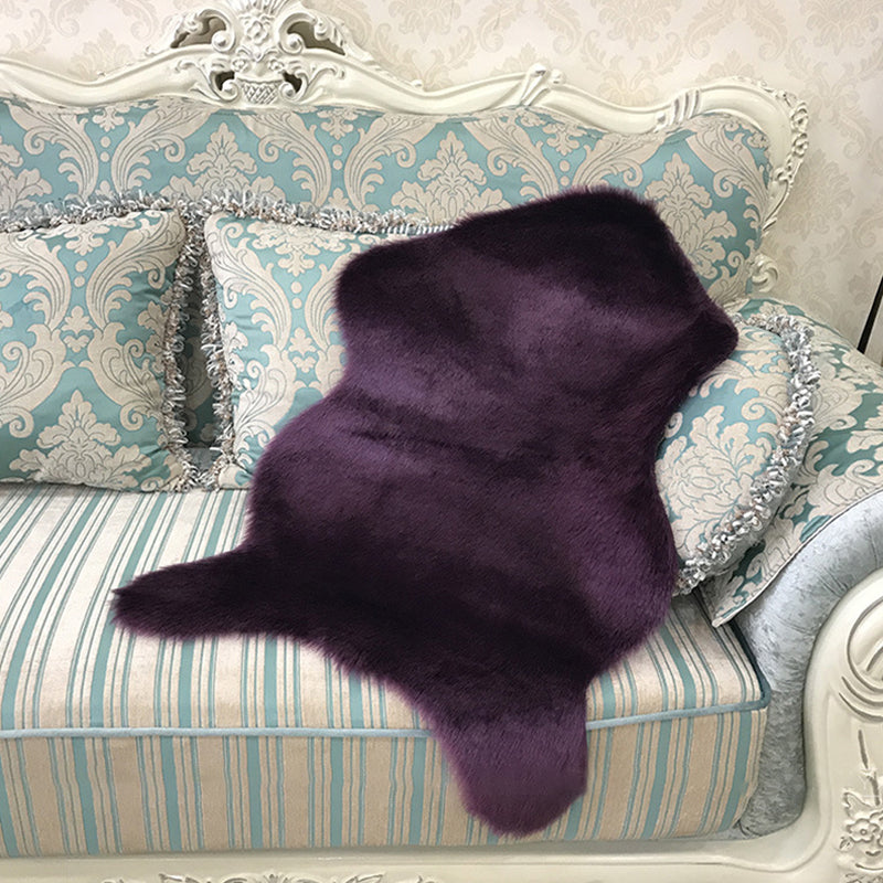 Irregular Shape Plain Rug Multi-Colored Minimalist Carpet Faux Wool Hand-Wash Rug for Room Purple Clearhalo 'Area Rug' 'Casual' 'Rugs' Rug' 2257884