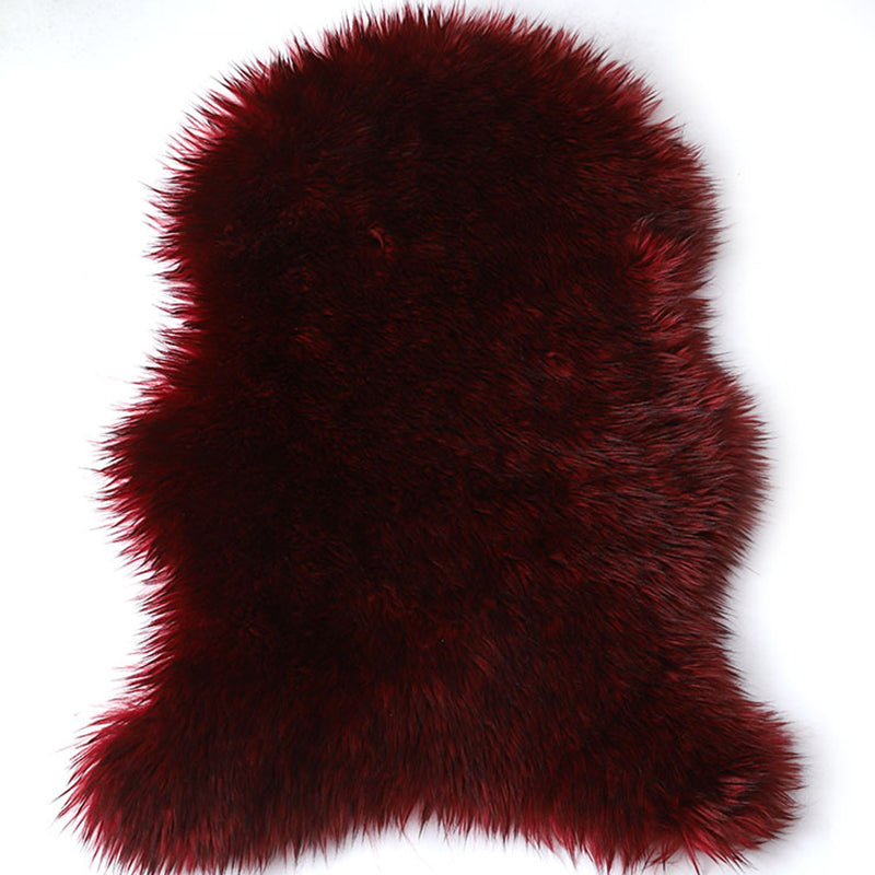 Satiny Multi-Color Casual Rug Fluffy Plain Indoor Rug Non-Slip Machine Washable Stain Resistant Area Carpet for Home Dark Red Clearhalo 'Area Rug' 'Casual' 'Rugs' Rug' 2257899