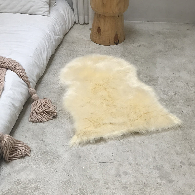 Warm Solid Color Rug Multicolor Nordic Style Carpet Plush Machine Washable Functional Rug for Bedroom Yellow 2' x 2'11" Clearhalo 'Area Rug' 'Casual' 'Rugs' Rug' 2257905
