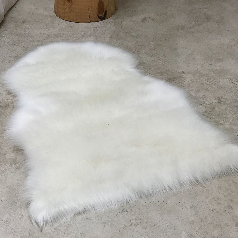 Warm Solid Color Rug Multicolor Nordic Style Carpet Plush Machine Washable Functional Rug for Bedroom White 2' x 2'11" Clearhalo 'Area Rug' 'Casual' 'Rugs' Rug' 2257910