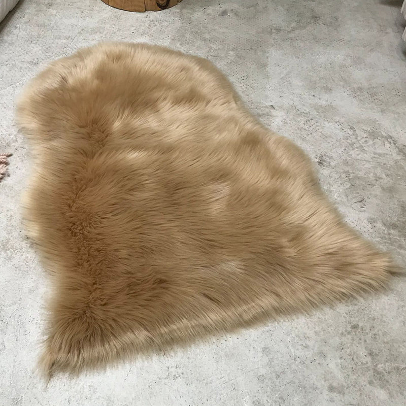 Warm Solid Color Rug Multicolor Nordic Style Carpet Plush Machine Washable Functional Rug for Bedroom Camel 2' x 2'11" Clearhalo 'Area Rug' 'Casual' 'Rugs' Rug' 2257912