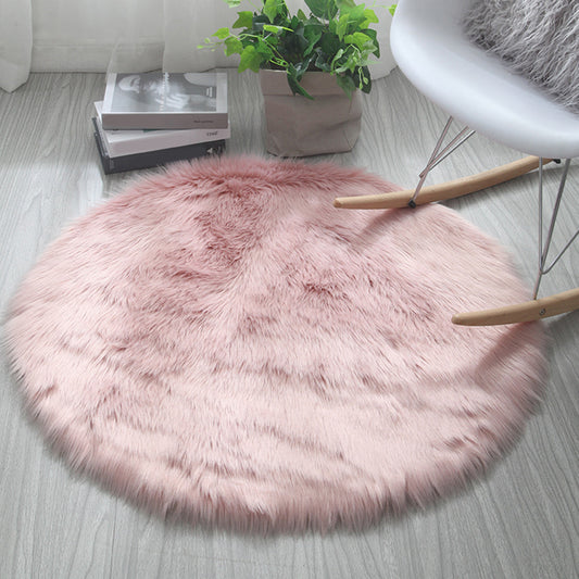 Silky Simplicity Rug Multi Color Plain Indoor Rug Pet Friendly Non-Slip Backing Washable Fluffy Rug for Sitting Room Pink 12" x 12" Clearhalo 'Area Rug' 'Casual' 'Rugs' Rug' 2257917
