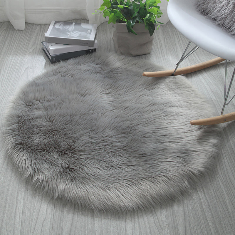 Silky Simplicity Rug Multi Color Plain Indoor Rug Pet Friendly Non-Slip Backing Washable Fluffy Rug for Sitting Room Grey 12" x 12" Clearhalo 'Area Rug' 'Casual' 'Rugs' Rug' 2257918