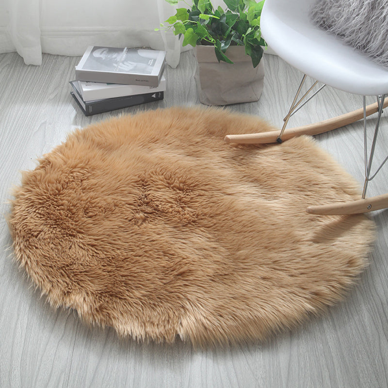 Silky Simplicity Rug Multi Color Plain Indoor Rug Pet Friendly Non-Slip Backing Washable Fluffy Rug for Sitting Room Camel 12" x 12" Clearhalo 'Area Rug' 'Casual' 'Rugs' Rug' 2257922