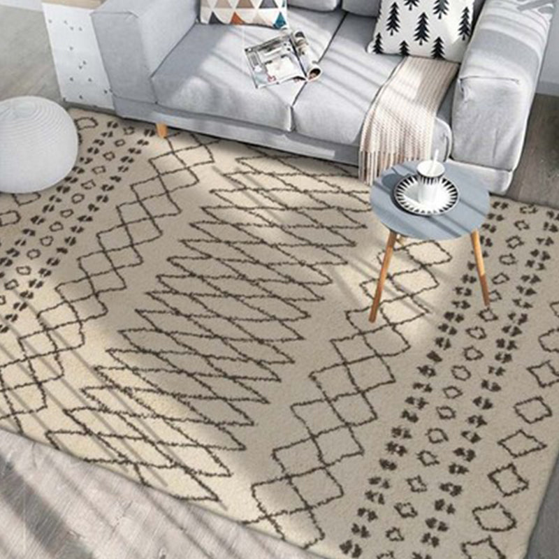 Native American Line Print Rug Multi Color Polypropylene Carpet Pet-Friendly Non-Slip Backing Machine Washable Rug for Drawing Room Beige Clearhalo 'Area Rug' 'Rugs' 'Shabby Chic' 'Southwestern' Rug' 2257942